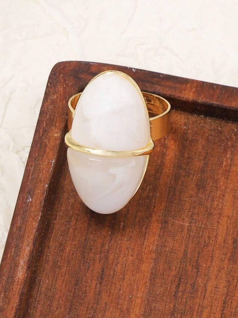 White Stone Statement Ring N2255